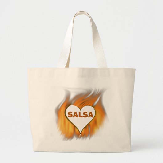SALSA HEART OP BRAND GROTE TOTE BAG (Voorkant)