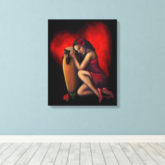 Salsa Heartbeat Canvas Afdruk (Insitu (Houten vloer))