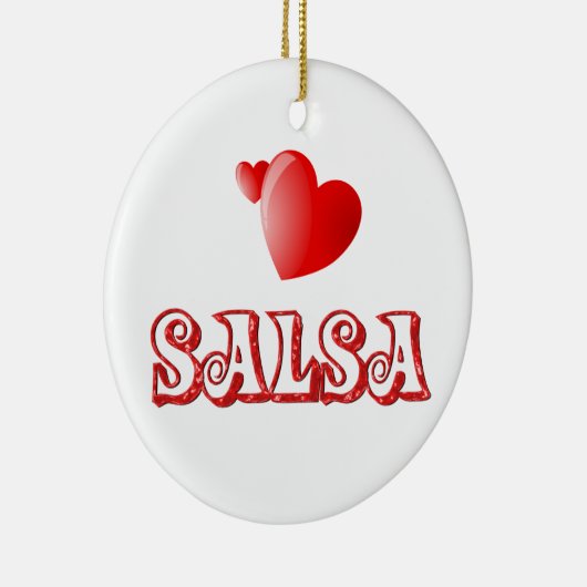 Salsa Hearts Keramisch Ornament (Rechts)