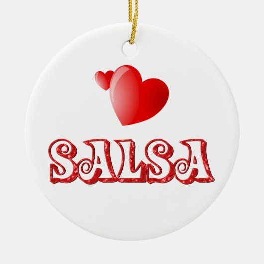 Salsa Hearts Keramisch Ornament (Voorkant)