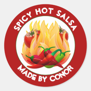 Salsa Hot Flames Circle Classic Ronde Sticker