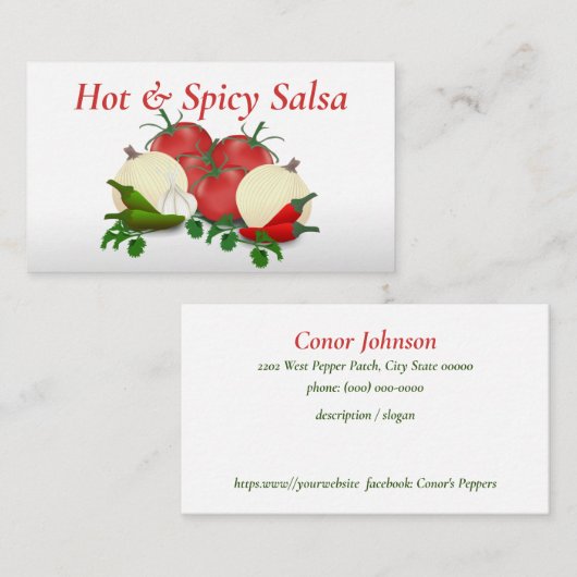 Salsa Hot Peppers Visitekaartje (Voorkant / Achterkant)