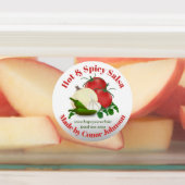 Salsa Hot & Spicy 1,5 "Circle Food Label (Aangebracht)