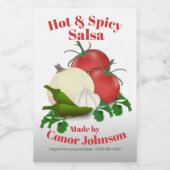 Salsa Hot & Spicy 2 x 3" Eten Label Voedselcontainer Etiket (Enkel label)