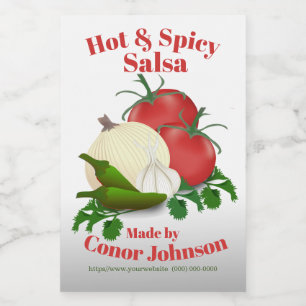 Salsa Hot & Spicy 2 x 3-inch Etiket voor voedsel