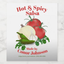 Salsa Hot & Spicy 3,5" x 4" Eten Label