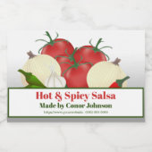 Salsa Hot & Spicy 3 x 2 inch Voedselcontainer Etiket (Enkel label)