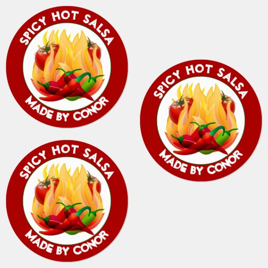 Salsa Hot vlammen cirkel Labels (Groep)