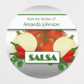 Salsa Inblikken Aangepast voedseletiket Labels (Design 2)