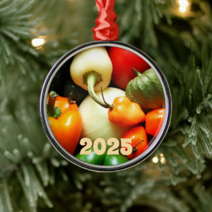 Salsa Items, Tomaat, Paprika's, Tomatillo, Ui Metalen Ornament