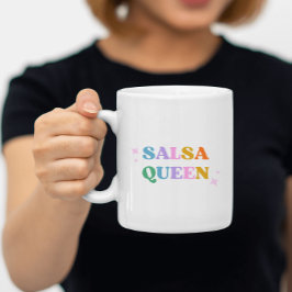 Salsa-koningin retro moderne kleurrijke cute mok