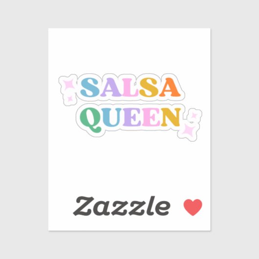 salsa koningin schattig moderne typografie retro sticker (Vel)