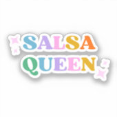 salsa koningin schattige moderne typografie retro sticker (Voorkant)