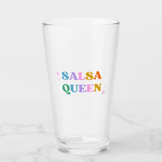 salsa koningin typografie kleurrijk retro modern glas (Voorkant)