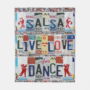salsa LIVE LOVE DANCE LICENTION BORDEN Ballet Danc Fleece Deken