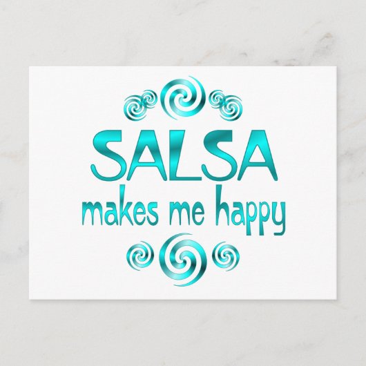 Salsa maakt me gelukkig briefkaart (Voorkant)