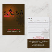 Salsa Moves - Business-, Schedule Kaart Afsprakenkaartje (Voorkant / Achterkant)