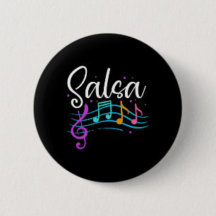 Salsa Musical Notities Latin Music Dance Ronde Button 5,7 Cm
