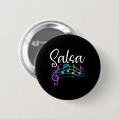 Salsa Musical Notities Latin Music Dance Ronde Button 5,7 Cm (Voorkant /achterkant)
