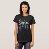 Salsa Musical Notities Latin Music Dance T-shirt (Voorkant volledig)