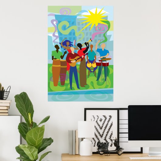 Salsa Musicians Poster (Thuiskantoor)
