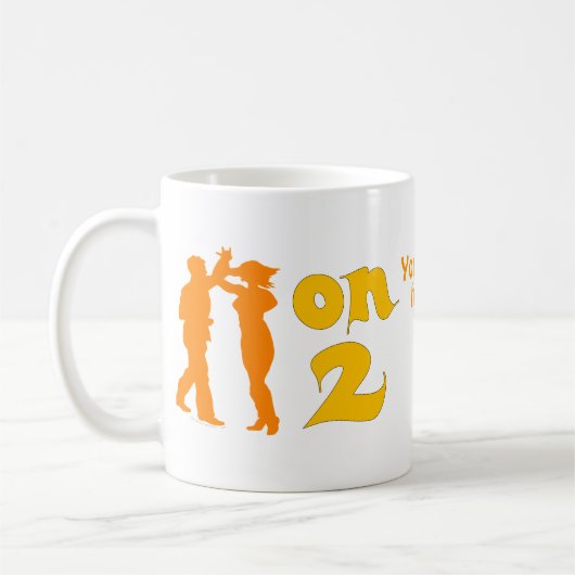 Salsa op twee dansende silhouettes koffiemok (Links)