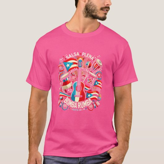 Salsa Plena Bomba Rumba Puerto Rica Dans T-shirt (Voorkant)