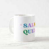 Salsa queen retro moderne kleurrijke schattige Mok (Voorkant links)