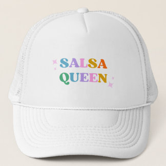 salsa queen typography colorful retro modern trucker pet