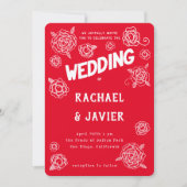 Salsa Rose wedding invitation Kaart (Voorkant)