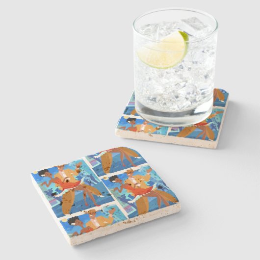 "Salsa son Cubano" Stenen Onderzetter (Zijkant)