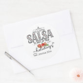 Salsa Spice Up Your Feestdagen Bloemenrood Ronde Sticker (Envelop)
