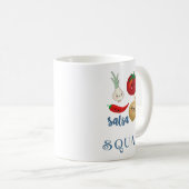 salsa squad Schattige eten humor quote Grappig Koffiemok (Voorkant rechts)