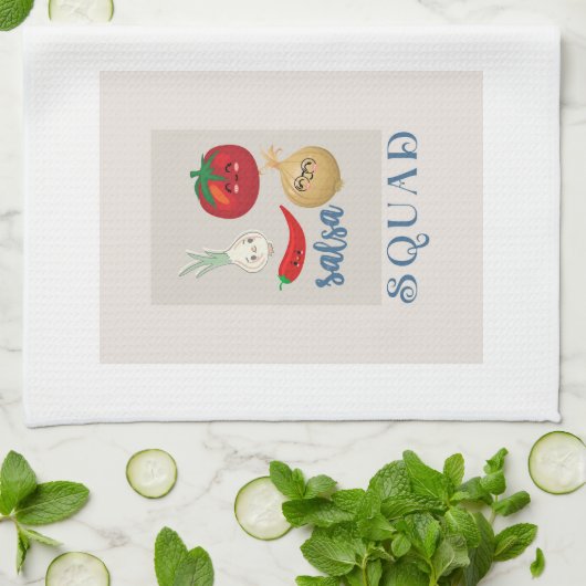 salsa squad Schattige eten humor quote Grappig Theedoek (Gevouwen)