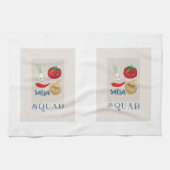 salsa squad Schattige eten humor quote Grappig Theedoek (Horizontaal)