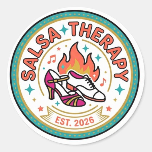 Salsa Therapie Dansliefhebber Sticker (Voorkant)