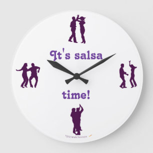 Salsa Time Dance Poses Silhouettes Wall klok