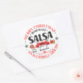 Salsa Zelfgemaakt Prettig Kerstmis Naam Potdeksel Vierkante Sticker (Envelop)