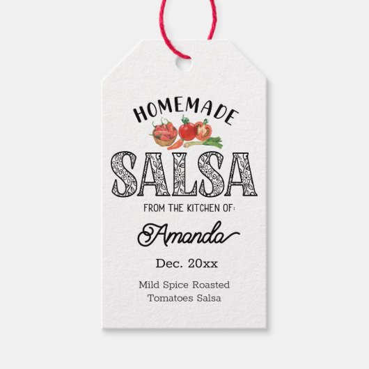 Salsa Zelfgemaakt Uit de Keuken van Naam Jar Cadeaulabel (Voorkant)