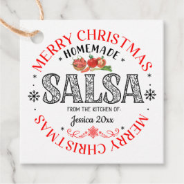 Salsa Zelfgemaakt Vrolijk Kerstfeest Uit Keuken va Bedankjes Labels
