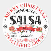 Salsa Zelfgemaakte Vrolijke Kerstmis Naam Jar deks