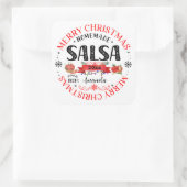 Salsa Zelfgemaakte Vrolijke Kerstmis Naam Jar deks Vierkante Sticker (Tas)