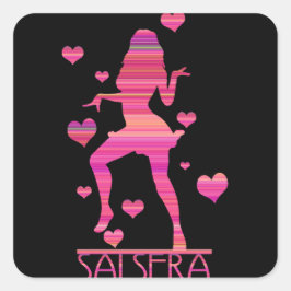 SALSERA - HEET DANSEN MEISJE VIERKANTE STICKER