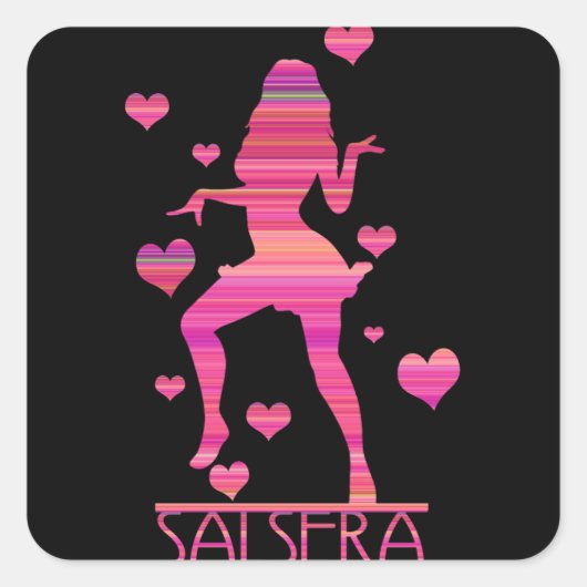 SALSERA - HEET DANSEN MEISJE VIERKANTE STICKER (Voorkant)