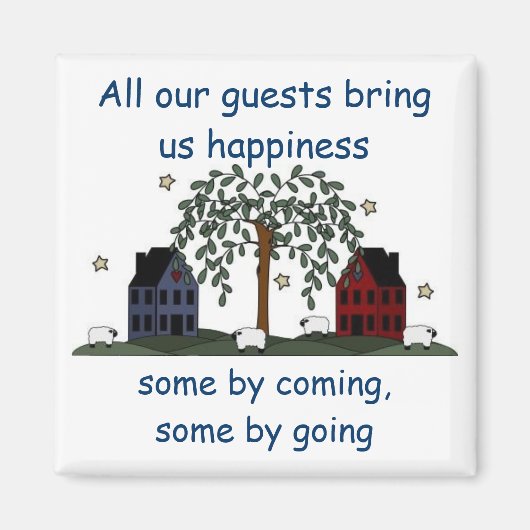 Salt Box huizen, gasten brengen geluk Magneet (Voorkant)