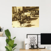 Salt Grass Trail Ride Through Downtown Houston, Tx Poster (Thuiskantoor)