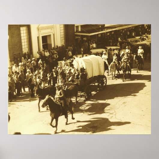 Salt Grass Trail Ride Through Downtown Houston, Tx Poster (Voorkant)