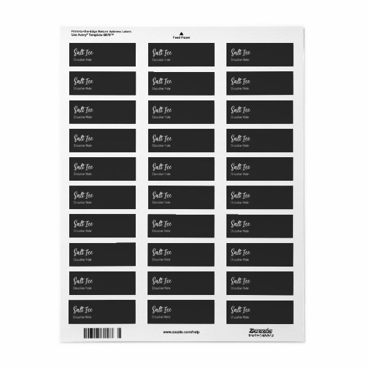 Salt Ice Return Address Label (Full Sheet)