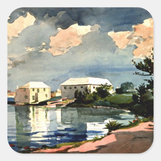 Salt Kettle, Bermuda - Winslow Homer Vierkante Sticker (Voorkant)