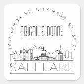 Salt Lake City bruiloft | Envelopsluiting Vierkante Sticker (Voorkant)